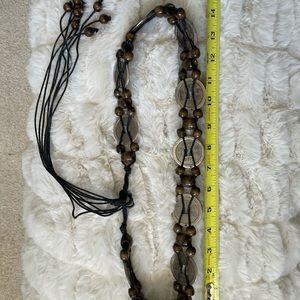 Tasseled, beaded, rope belt. OS.